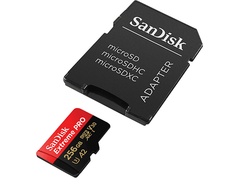 Tarjeta Micro SDXC - SanDisk Extreme PRO, 256GB, Hasta 200 MB/s, UHS-I, U3, V30, A2, 4K UHD y Full HD, Negro