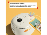 Arrocera - Tefal Multifunción POP, 0.7 L, Hasta 4 raciones,  Tecnología Smart  NFC, Compacta, Bol Antiadherente,  Cesta vaporera, 8 programas, Blanco