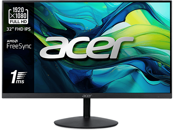 Monitor - Acer SA322Q A, 31.5" Full HD IPS, 1 ms, 75 Hz, 1 x VGA + 1 x HDMI(1.4), FreeSync, Negro