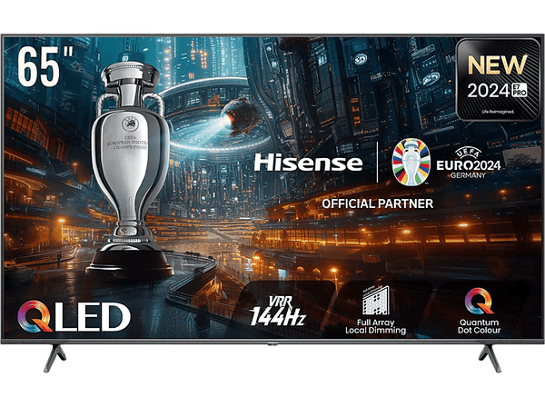 TV QLED 65" - Hisense 65E7NQ Pro, UHD 4K, Game Bar, 144Hz, Dolby Vision IQ, Dolby Atmos, Subwoofer, IA, Negro