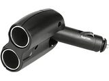 Adaptador coche - Hama 2-way Distributor - Cigarette Lighter Socket 180°, 12 V Negro adaptador de