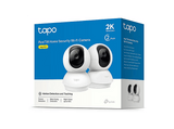 Cámara de vigilancia IP - TP-Link TC71, 2K 3MP (2304 x 1296 px), Visión nocturna, Audio Bidireccional y Cancelación de Ruido, Pack de 2, Blanco