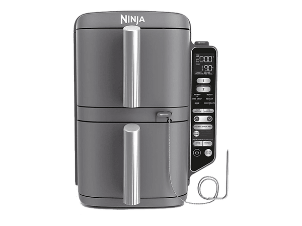 Freidora de aire - Ninja Double Stack XL, 2470 W, 9.5l, 2 Cajones independientes, 6 Programas, Gris