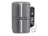 Freidora de aire - Ninja Double Stack XL, 2470 W, 9.5l, 2 Cajones independientes, 6 Programas, Gris
