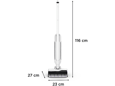 Fregona eléctrica - Rowenta X Clean 10 GZ7035, 2 en 1, Aspira y friega, Sin cable, Wet & dry, Gran autonomía, Blanco