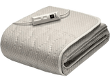 Manta eléctrica - Daga Sueño Cálido, 2 Niveles, 50 W, 150x80 cm, Mando separable, Lavable, Gris
