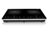 Placa inducción - KOENIC KIP 352925, Libre instalación, 2 Zonas, 3500W, Rango de Temperatura de 60–220°C, Control Táctil, Temporizador, Negro