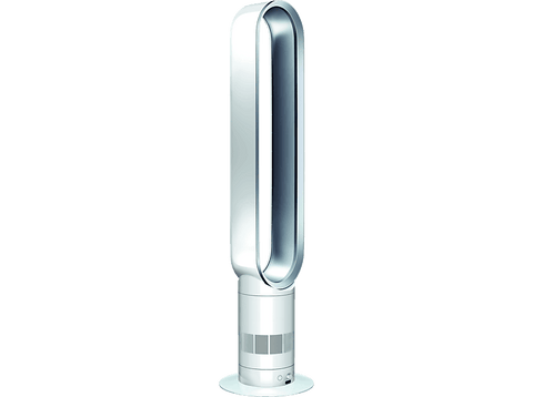 Ventilador de torre - Dyson AM07 Cool, Sin aspas, Air Multiplier, Mando a distancia, Blanco, Plateado