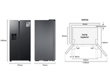 Frigorífico americano - Samsung SMART AI RS68CG885DB1EF, No Frost, 178 cm, 634l, Metal Cooling, WiFi, Dispensador de hielo & agua, Grafito