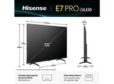 TV QLED 55 - Hisense 55E7Q PRO, QLED 4K, Quad Core/MT9618,  Procesador Hi-View Engine, 144 Hz, IA Upscaler, Negro