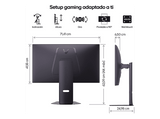 Monitor gaming - LG UltraGear™ 32GX850A-B, 32 UHD 4K, 165 Hz, 0.03 ms, OLED, 2x HDMI, 1x USB-C, Morado Grisáceo