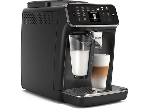 Cafetera superautomática - Philips EP4441/50, LatteGo, Pantalla táctil, 12 ajustes, Función QuickStart, 15 bar, 230 W, Filtro AquaClean, 1.8 l, Negro