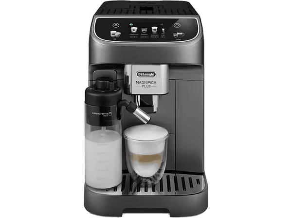 Cafetera superautomática - De'Longhi Magnifica Plus, 15 bar, 1450 W, 2 Tazas, Pantalla táctil, Negro titanio