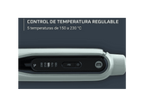 Plancha de pelo - Rowenta Thermoglide SF5120, Titanio, Tecnología iónica 240 v, 5 temperaturas, 170°C a 230°C, Rápido calentamiento, Verde