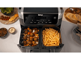 Freidora de aire - Ninja DualZone DZ801EU, 2 cestas, 7.6 l, 2470 W, 240 °C, 6 funciones de cocción, Gris