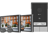 Timbre con cámara - Ezviz Kit HP7 de 2 familias, Resolución 2K (2048 × 1296), Sensor CMOS, Altavoz y micrófono, 20 tonos llamada, 2 pantallas, Negro