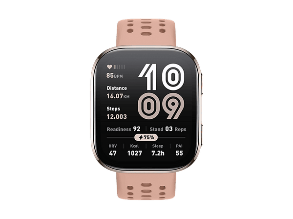 Smartwatch - Amazfit Bip 6, 22mm, Pantalla AMOLED de 1.97", 5 ATM, 14 días Autonomía, Rosa