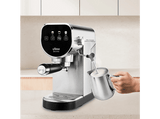 Cafetera express - Ufesa Sienna, 20 bar, 1360 W, Capacidad Depósito 0.9 l, 2 Tazas, Vaporizador orientable, Inox