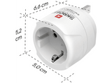 Adaptador de viaje - Hama 00223486, Adaptador de enchufe eléctrico EU - UK, Tipo G (RU) Tipo F, Blanco