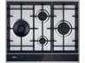 Placa gas - Haier Series 4 HAHG6D5TX, 4 Quemadores, Gas natural, Zona grande 13.8cm, Rejillas hierro fundido, Preciflame, 60 cm, Inox