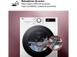 Lavadora carga frontal - LG F2WR5S09A0W,  Serie fondo especial 500, 9 kg, 1200 rpm, 12 programas, AI Direct Drive™, Steam™, Blanco