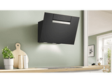 Campana decorativa - Bosch DWK67FN60, Serie 4, 4 velocidades, 768 m³/h, Home Connect, Motor Eco Silence, 59 cm, Cristal negro