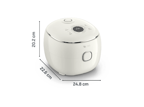 Arrocera - Tefal Multifunción POP, 0.7 L, Hasta 4 raciones,  Tecnología Smart  NFC, Compacta, Bol Antiadherente,  Cesta vaporera, 8 programas, Blanco