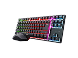 Pack gaming - Trust GXT 832 Thado, Inalámbrico, 420h Autonomía, Retroiluminación RGB, Negro