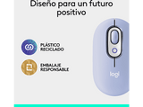 Ratón inalámbrico - Logitech Pop, 4000 ppp, Easy-Switch, Bluetooth, SmartWheel, Botones personalizables, Tecnología Silent Touch, PC-Mac, Lila