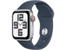 APPLE Watch SE (2023), GPS+CELL, 40 mm, Caja de aluminio plata, Vidrio delantero Ion-X, Talla S/M, Correa deportiva azul tempestad