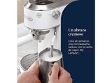 Cafetera express - De'Longhi Dedica Duo EC890.WI, 1450 W, 15 bar, 1.1 l, Función 2 tazas, Blanco
