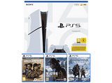 Consola - Sony PS5 Slim Standard, 1 TB SSD, 1 mando, Chasis E + Uncharted: Legado Ladrones + The Last Of Us II Remastered + God Of War: Ragnarok