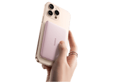 Powerbank - Baseus PicoGo AM41 Ultra-fina, 5000 mAh, 20W, Carga magnética, Con cable Tipo C 60W, Carga Pass-Through, Carga rápida, Rosa Nebula