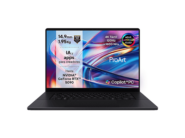 Portátil - ASUS ProArt P16 OLED H7606WX-SE024W Copilot+ PC, 16 " WQUXGA, AMD Ryzen™ AI 9 HX 370 50 TOPS, 64GB RAM, 2+2TB SSD, RTX™ 5090, Windows 11 H