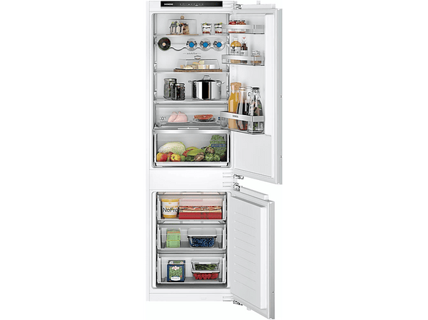 Frigorífico combi integrable - Siemens KI86NHFE0, Semi Frost, 177.2 cm, 260 l, HyperFresh, Blanco