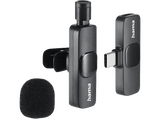 Micrófono - Hama 4680, De solapa, USB Tipo C, Negro