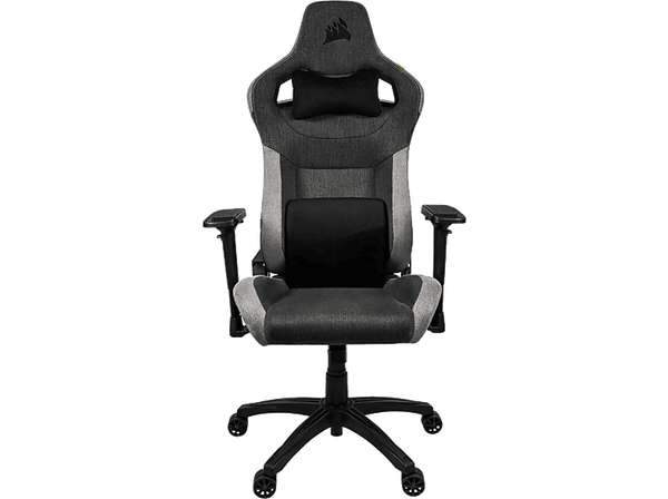 Silla gaming - Corsair T3 Rush, Reposacabezas 4D, Espalda inclinable, Hasta 120 kg, Almohadilla incluida, Negro
