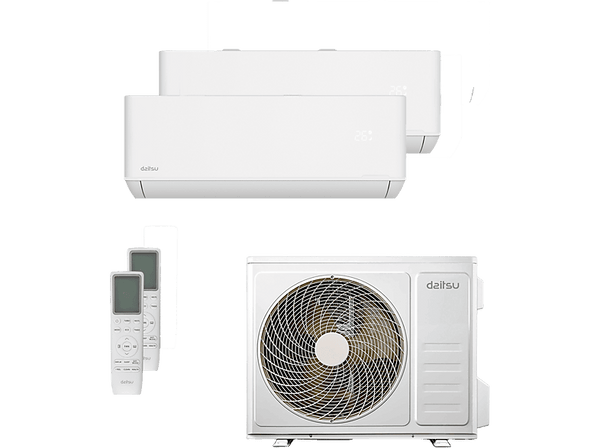 Aire acondicionado Split 2 x 1 - Daitsu Free Max DSM-912KDT-6, 3010 fg/h, Blanco