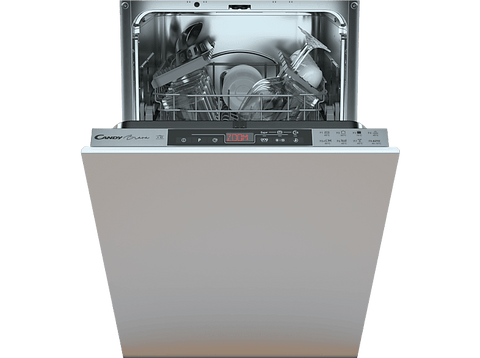 Lavavajillas integrable - Candy Brava CDIH 2T1047, 10 servicios, 8 programas, 45cm, Inicio Diferido, Sin panelar