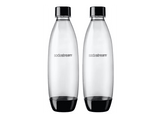 Botella - SodaStream Fuse 1L Negro Twin Pack, Compatible con Spirit, Terra, Art, Duo, Enso, Transparente/Negro