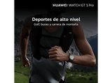 Smartwatch - Huawei Watch GT5 Pro 46mm, Llamadas BT, Respuesta con Teclado, 14 días batería, Compatible iOS/Android, Correa Fluoroelastómero Negro