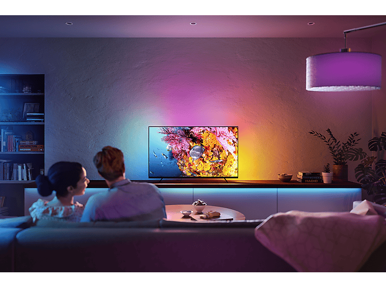 Luces LED - Philips Hue Play Gradient Lightstrip, Tira LED para TV de 55, 6500 K, Luz blanca y color