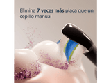 Recambio para cepillo dental - Philips Optimal White HX6063/88 , Cabezal Sonicare, Pack 2+1, Blanqueador, Control antiplaca, Suavidad media, Negro
