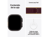 Apple Watch Ultra 4 (2026), GPS+CEL, 49mm, Caja de titanio Negro, Correa Trail Loop Burdeos, Talla M/L, Siri AI