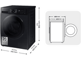 Lavadora secadora - Samsung WD11DG5B15BBEC, 11kg, 6kg, 1400 rpm, Air Wash, WiFi, Negro