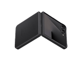 Funda móvil -  Samsung, Para Samsung Galaxy Z Flip7, Cuero Vegano, Negro
