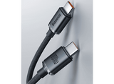 Cable USB - Baseus Crystal Shine, USB-C a USB-C, 120 cm, 100w, 480 Mbps, Carga ultrarrápida, Con trenzado resistente, Negro