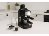 Cafetera express - Jata Hogar JECA2201, 3.5 bar, 800W, 4 Tazas, Hidropresión, Incluye Jarra de Cristal de 350ml, Negro/Inox