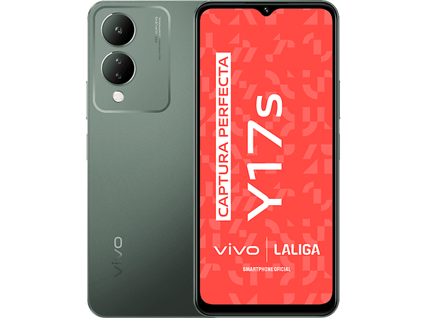 Móvil - vivo Y17s, Forest Green, 128 GB, 6 GB RAM, 6.56" HD+, MediaTek Helio G85, 5000 mAh, Dual SIM, Android