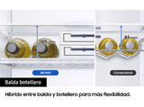Frigorífico combi -  Samsung SMART AI RB34C602DSA/EF, Mono Cooling, 185.3cm, 344l, No Frost, WiFi, Inox